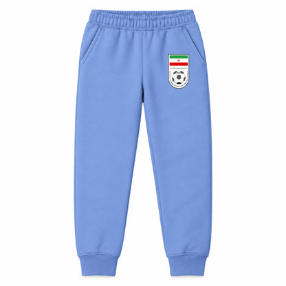 Iran National Soccer Team youth jogger sweatpants, Carolina Blue, Youth Large ages 10–12