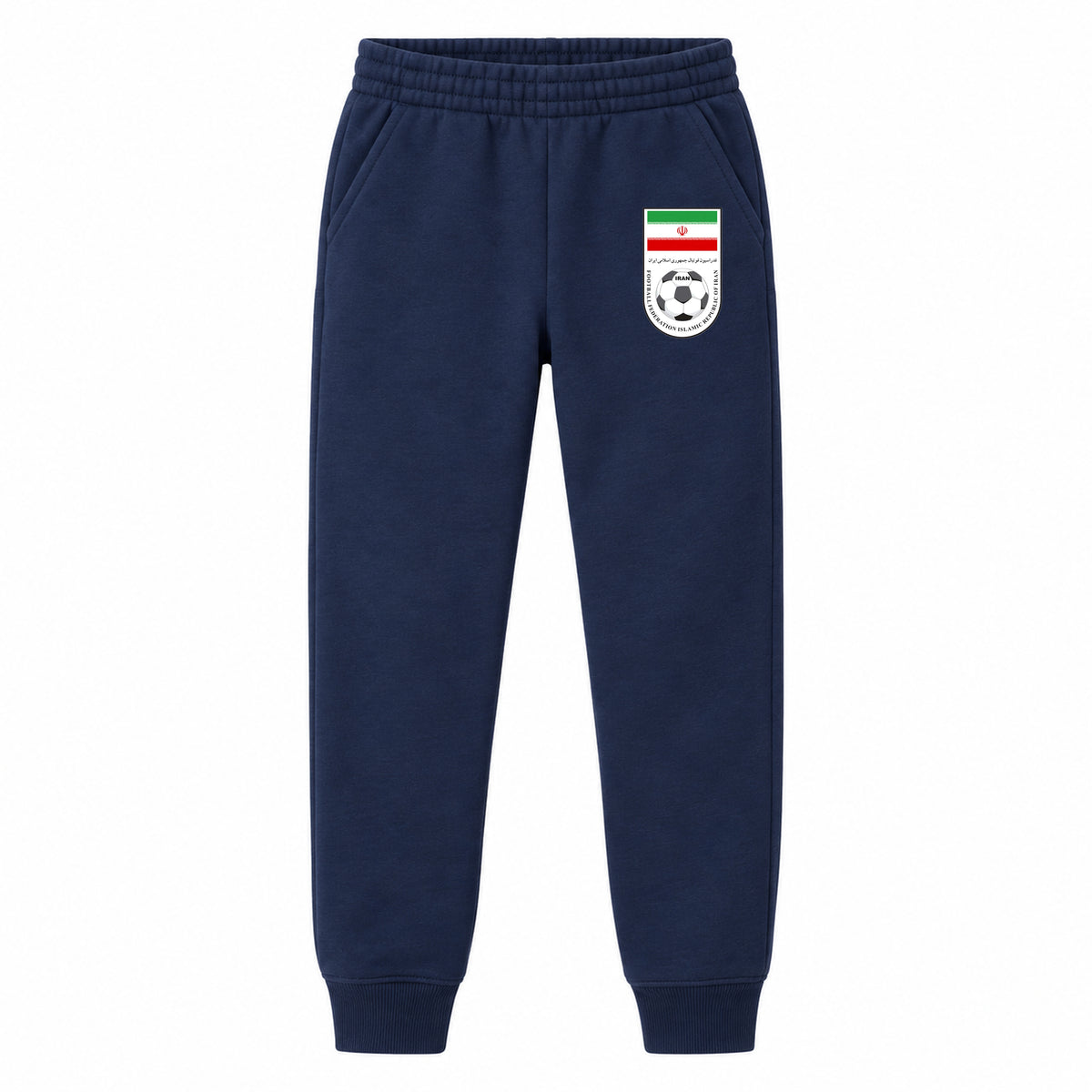 Iran National Soccer Team youth jogger sweatpants, Navy Blue, Youth Large ages 10–12