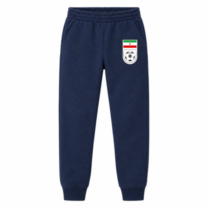 Iran National Soccer Team youth jogger sweatpants, Navy Blue, Youth Large ages 10–12