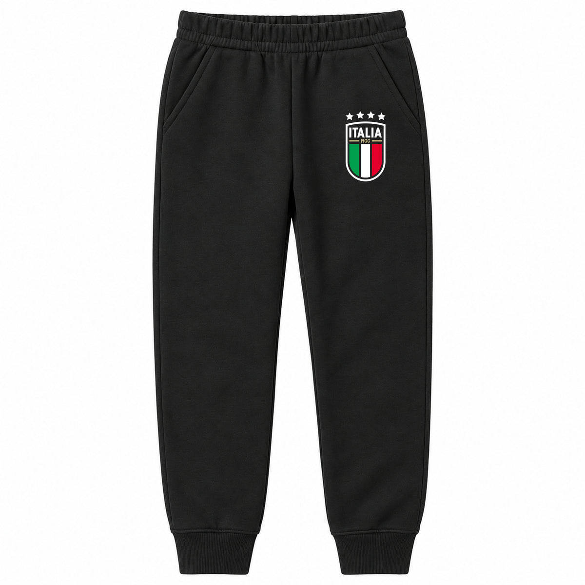 Italy National Soccer Team youth jogger sweatpants, Black, Youth Large ages 10–12
