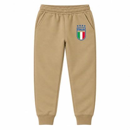 Italy National Soccer Team youth jogger sweatpants, Khaki, Youth Large ages 10–12