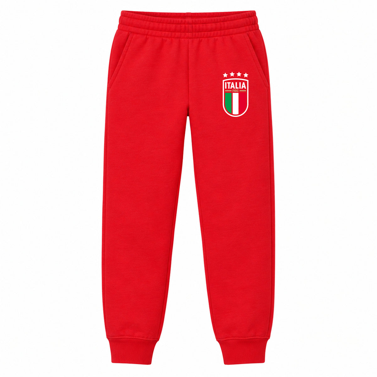 Italy National Soccer Team youth jogger sweatpants, Red, Youth Large ages 10–12