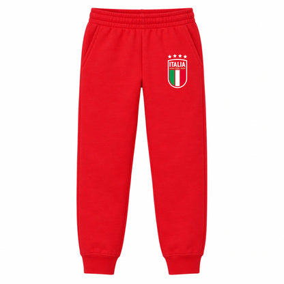 Italy National Soccer Team youth jogger sweatpants, Red, Youth Large ages 10–12