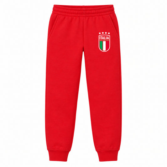 Italy National Soccer Team youth jogger sweatpants, Red, Youth Large ages 10–12