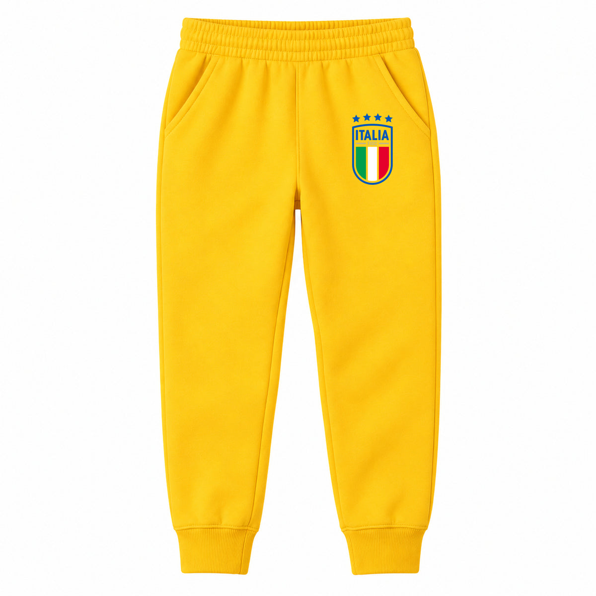 Italy National Soccer Team youth jogger sweatpants, Yellow, Youth Large ages 10–12