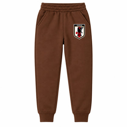 Japan National Soccer Team youth jogger sweatpants, Brown, Youth Large ages 10–12