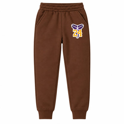Kobe Bryant Mamba 24 youth jogger sweatpants, Brown, Youth Large ages 10–12
