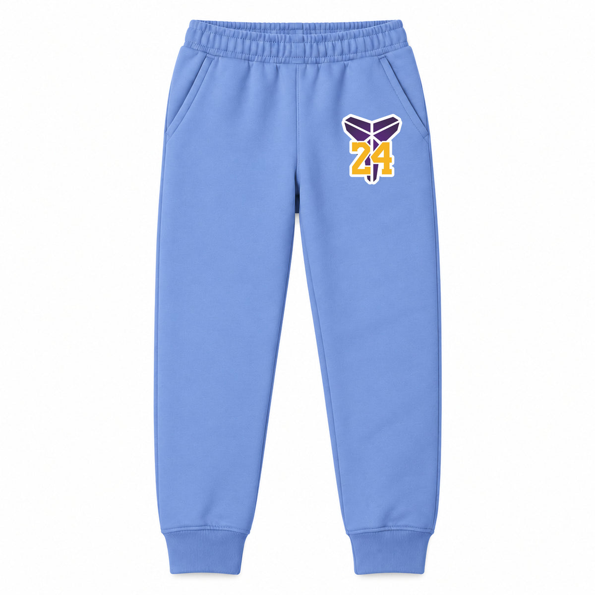 Kobe Bryant Mamba 24 youth jogger sweatpants, Carolina Blue, Youth Large ages 10–12