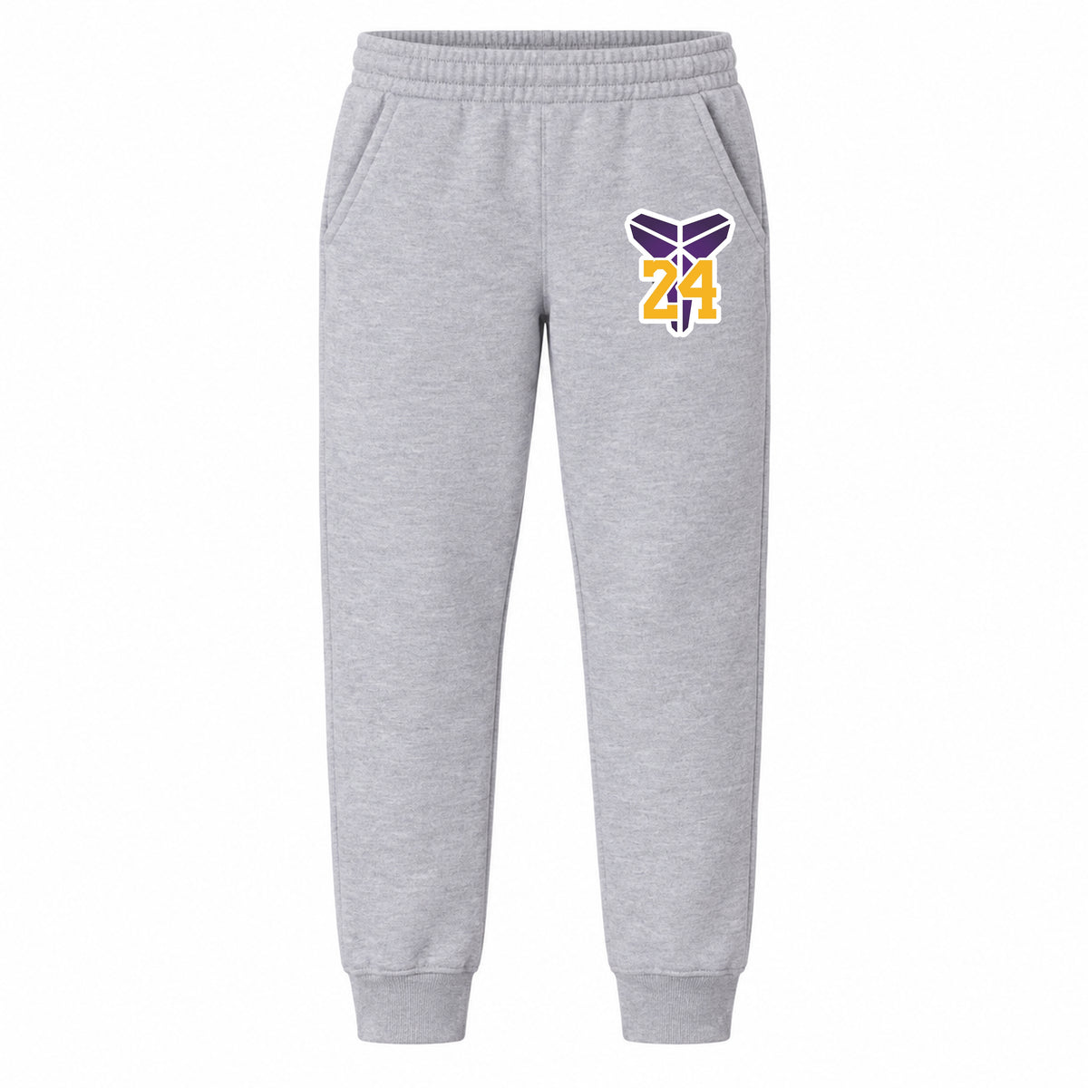 Kobe Bryant Mamba 24 youth jogger sweatpants, Grey, Youth Large ages 10–12