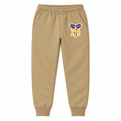 Kobe Bryant Mamba 24 youth jogger sweatpants, Khaki, Youth Large ages 10–12