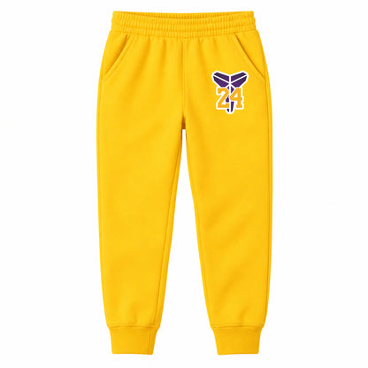 Kobe Bryant Mamba 24 youth jogger sweatpants, Yellow, Youth Large ages 10–12