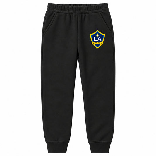 LA Galaxy FC youth jogger sweatpants, Black, Youth Large ages 10–12
