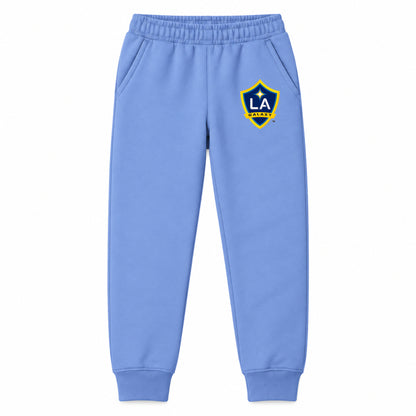 LA Galaxy FC youth jogger sweatpants, Carolina Blue, Youth Large ages 10–12