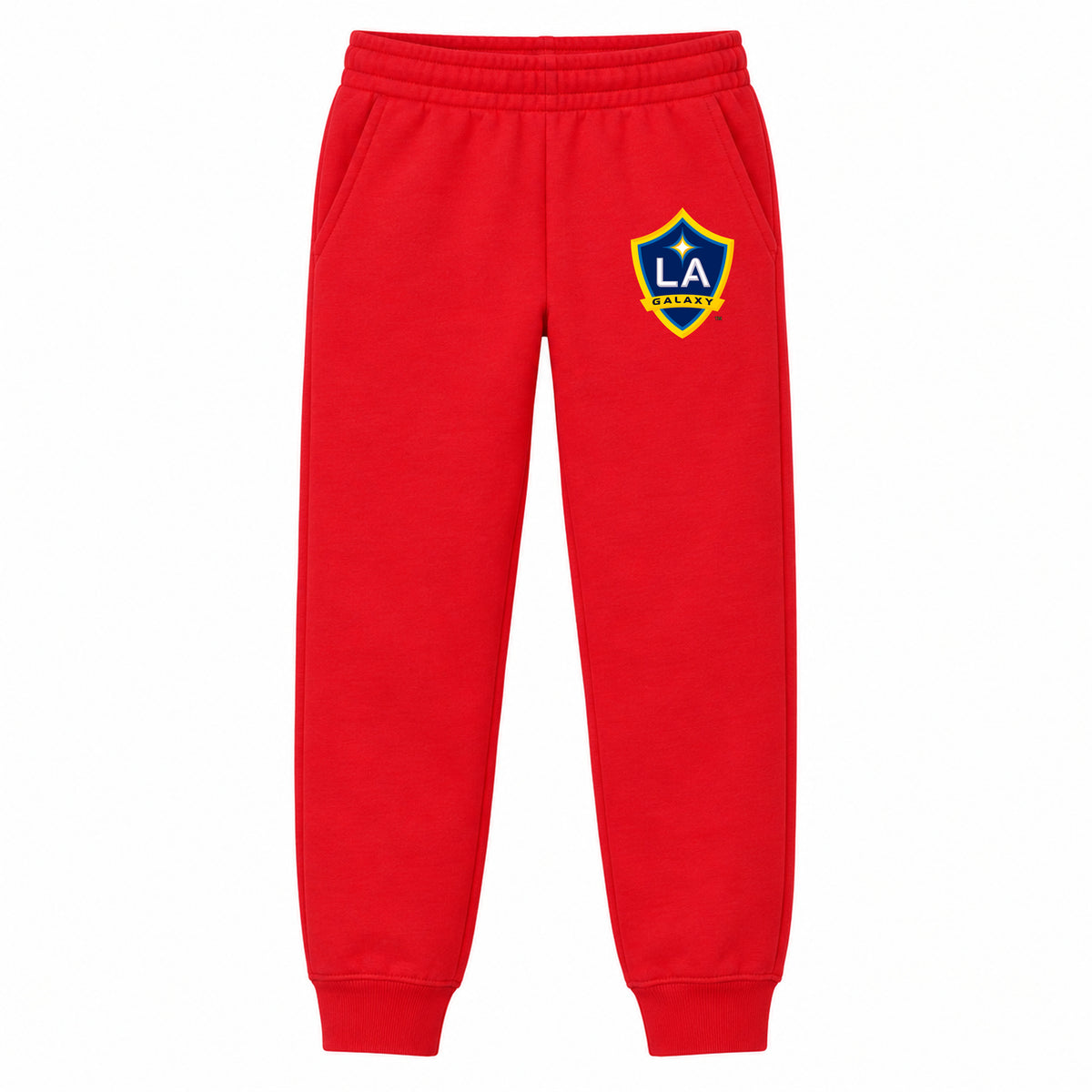 LA Galaxy FC youth jogger sweatpants, Red, Youth Large ages 10–12