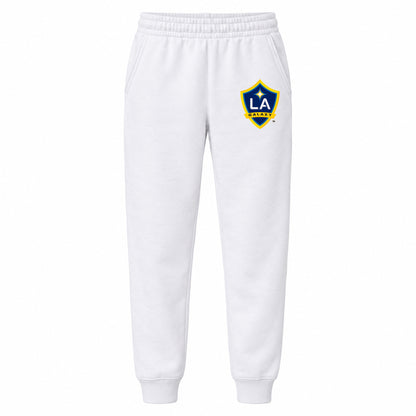 LA Galaxy FC youth jogger sweatpants, White, Youth Large ages 10–12