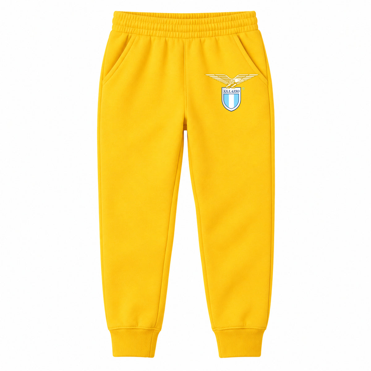 Lazio FC youth jogger sweatpants, Yellow, Youth Large ages 10–12