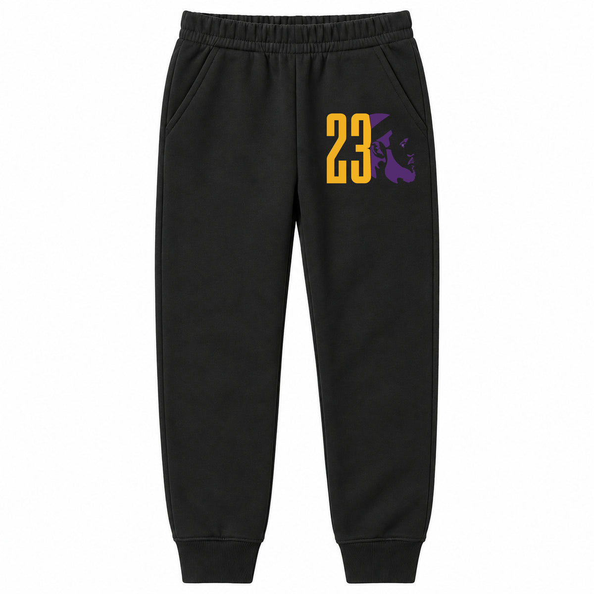 Lebron James 23 youth jogger sweatpants, Black, Youth Large ages 10–12