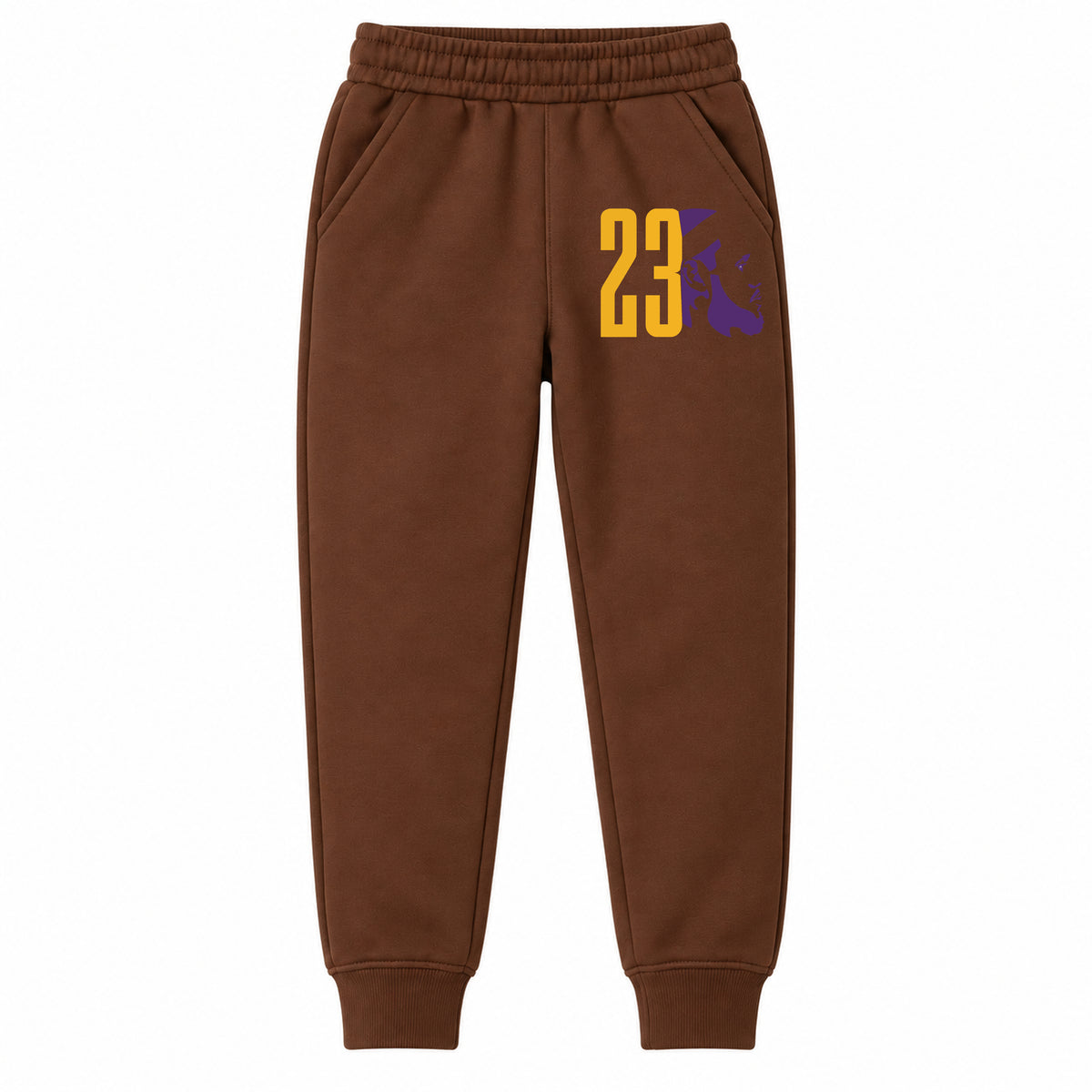 Lebron James 23 youth jogger sweatpants, Brown, Youth Large ages 10–12
