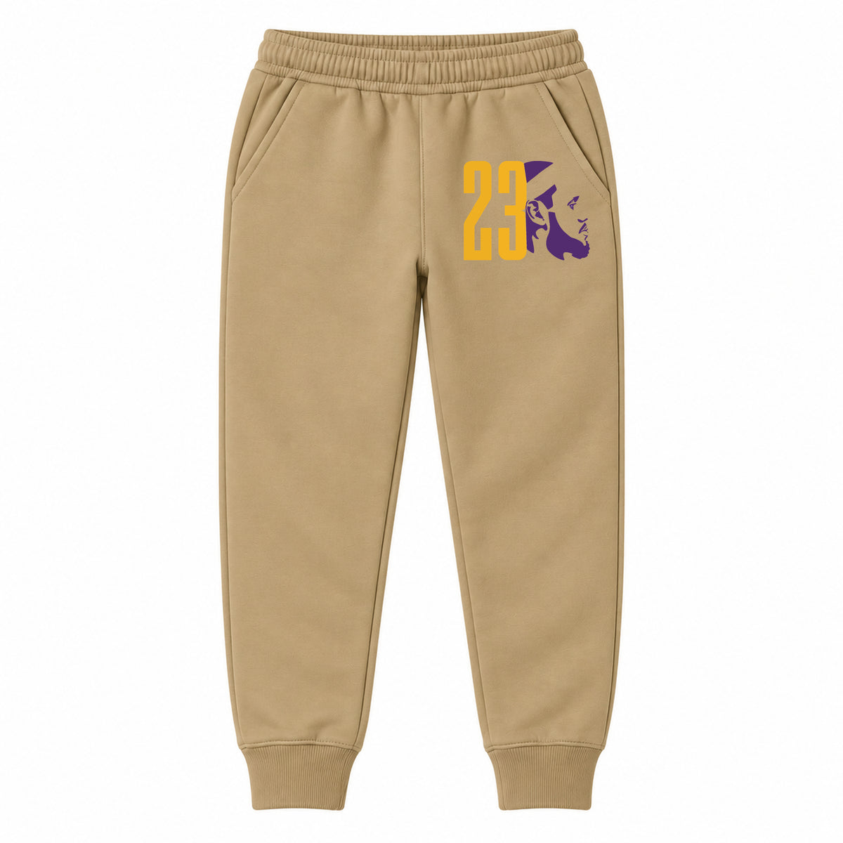 Lebron James 23 youth jogger sweatpants, Khaki, Youth Large ages 10–12