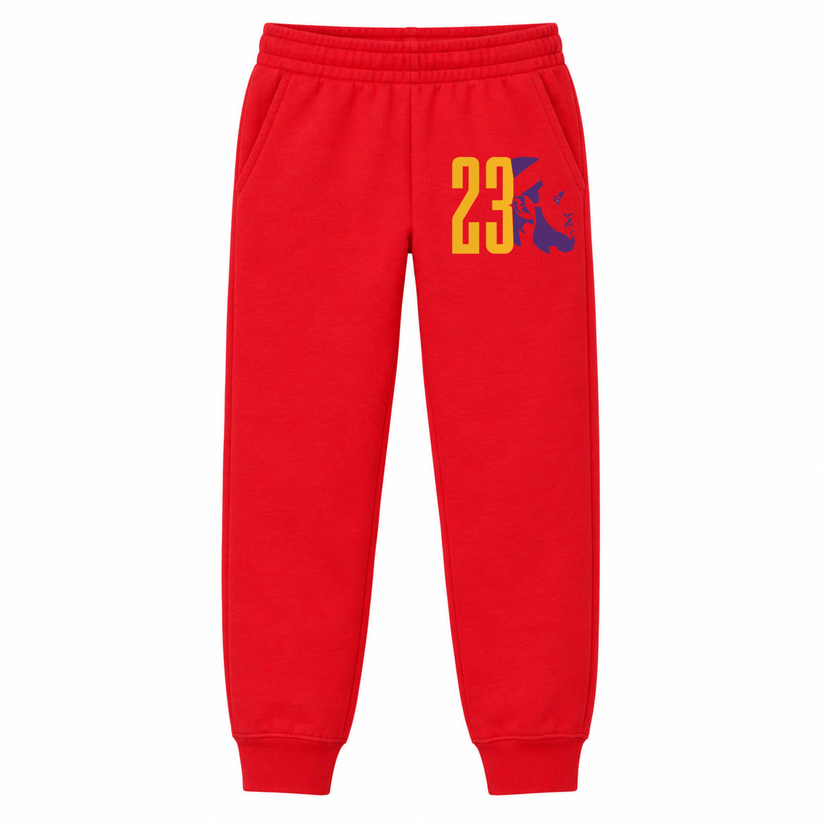 Lebron James 23 youth jogger sweatpants, Red, Youth Large ages 10–12