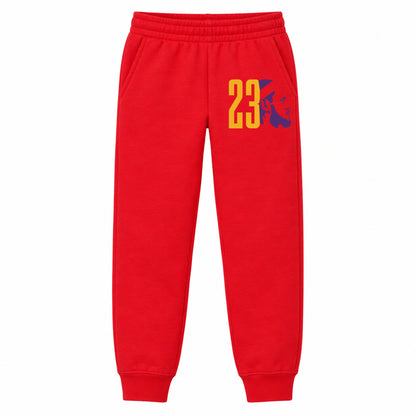 Lebron James 23 youth jogger sweatpants, Red, Youth Large ages 10–12