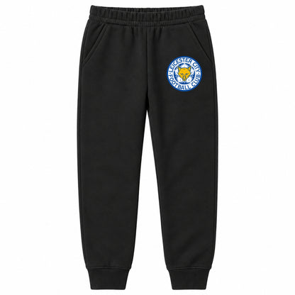 Leicester City FC youth jogger sweatpants, Black, Youth Large ages 10–12