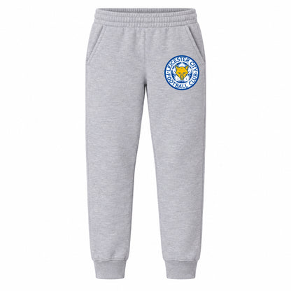 Leicester City FC youth jogger sweatpants, Grey, Youth Large ages 10–12