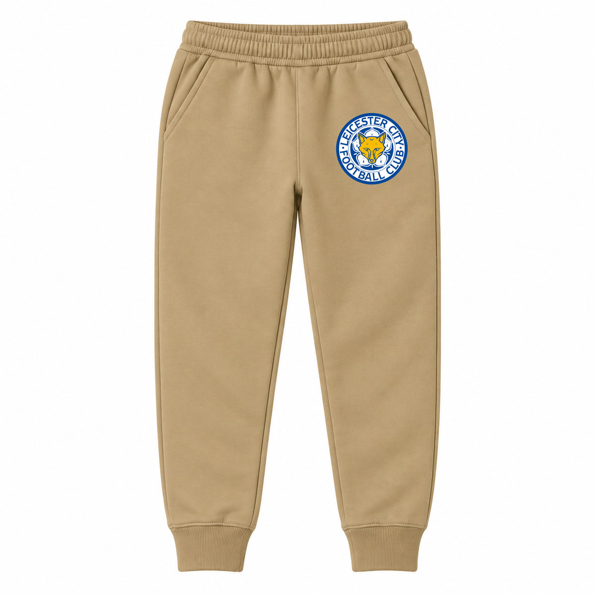 Leicester City FC youth jogger sweatpants, Khaki, Youth Large ages 10–12