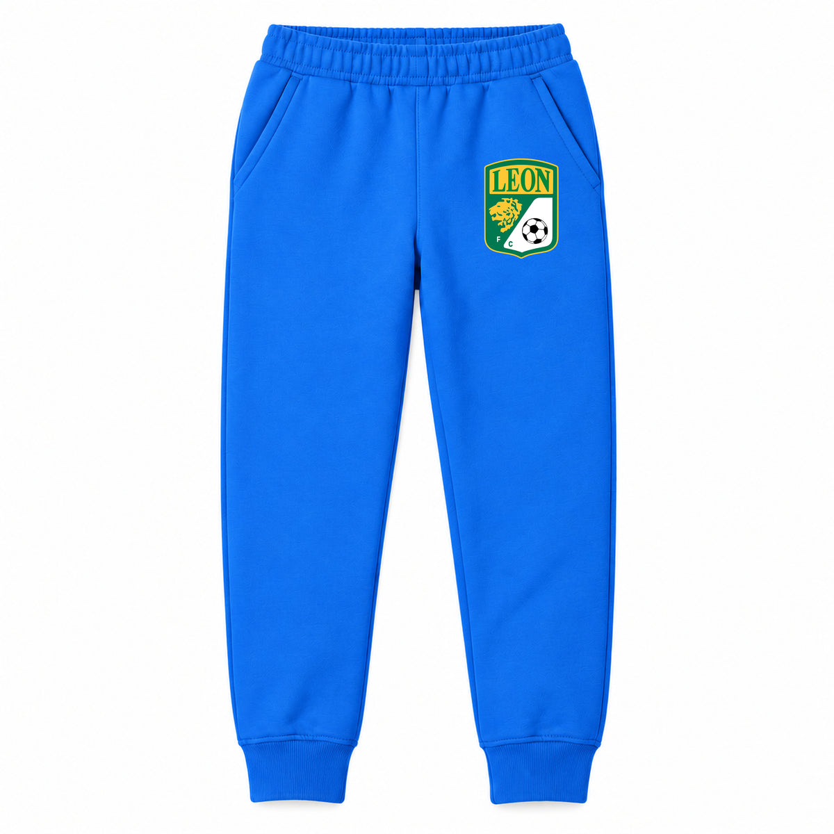 Leon FC youth jogger sweatpants, Blue, Youth Large ages 10–12