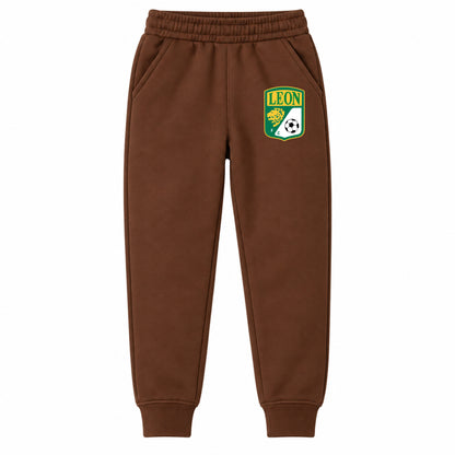 Leon FC youth jogger sweatpants, Brown, Youth Large ages 10–12
