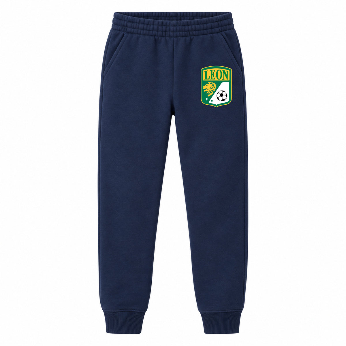 Leon FC youth jogger sweatpants, Navy Blue, Youth Large ages 10–12