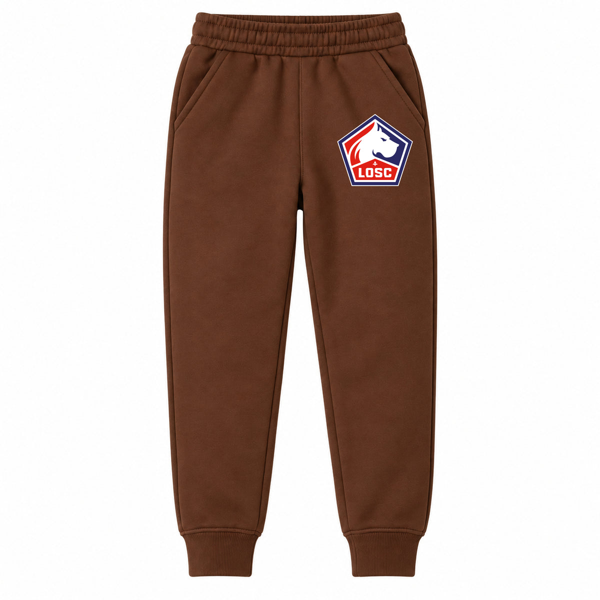 Lille Olympique FC youth jogger sweatpants, Brown, Youth Large ages 10–12