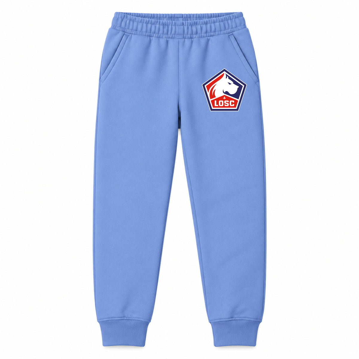 Lille Olympique FC youth jogger sweatpants, Carolina Blue, Youth Large ages 10–12