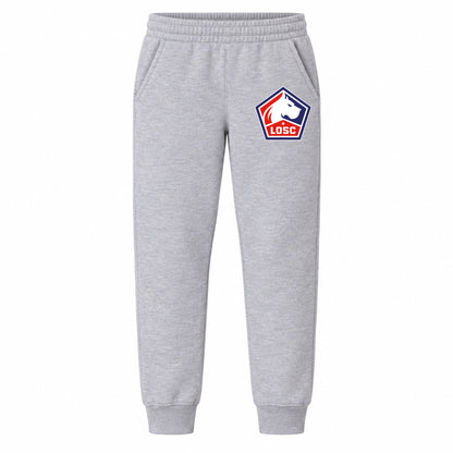 Lille Olympique FC youth jogger sweatpants, Grey, Youth Large ages 10–12