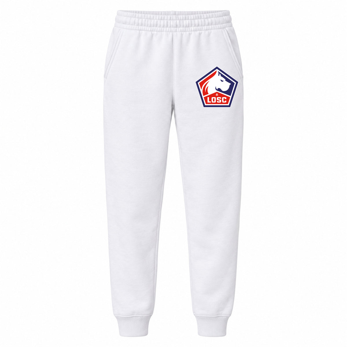 Lille Olympique FC youth jogger sweatpants, White, Youth Large ages 10–12