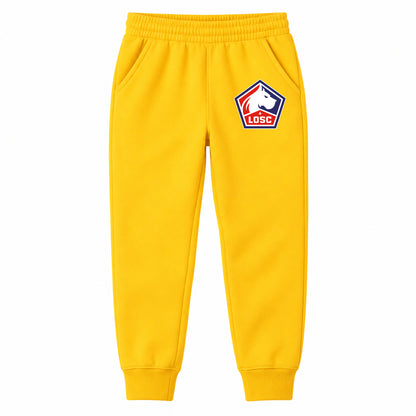 Lille Olympique FC youth jogger sweatpants, Yellow, Youth Large ages 10–12