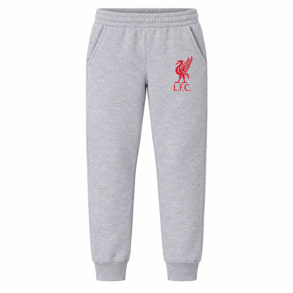 Liverpool L.F.C Soccer youth jogger sweatpants, Grey, Youth Large ages 10–12