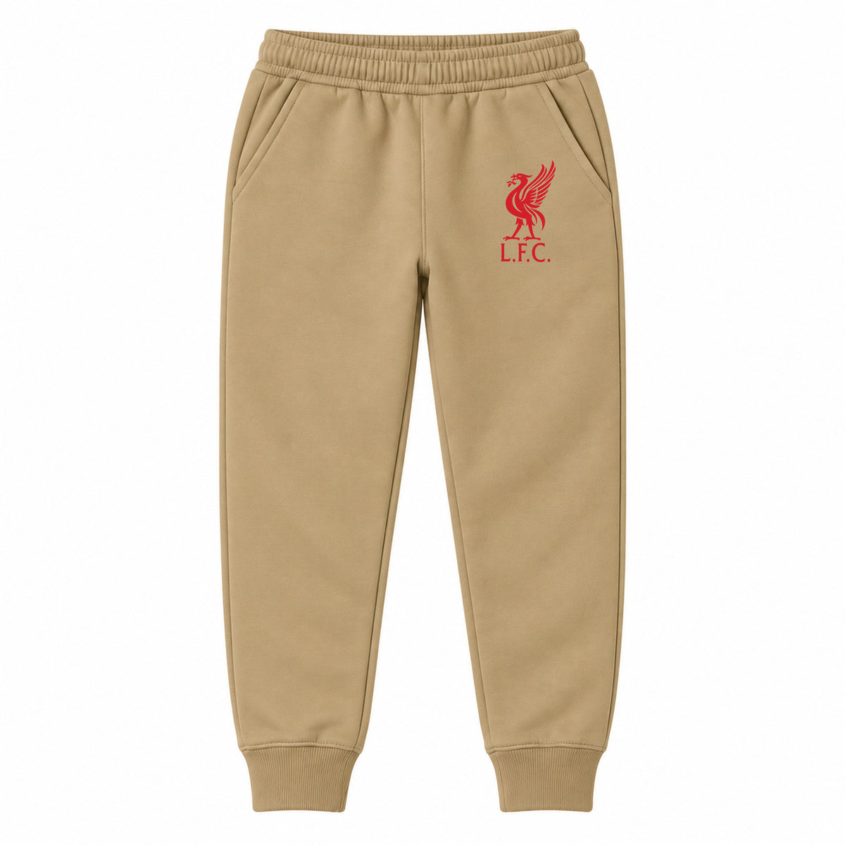 Liverpool L.F.C Soccer youth jogger sweatpants, Khaki, Youth Large ages 10–12