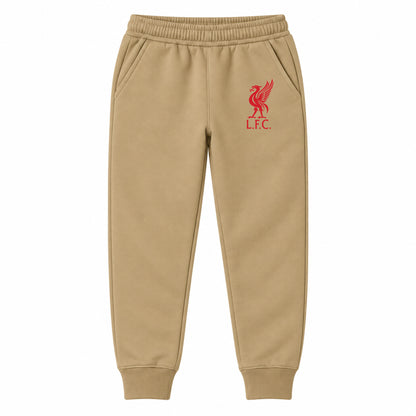 Liverpool L.F.C Soccer youth jogger sweatpants, Khaki, Youth Large ages 10–12