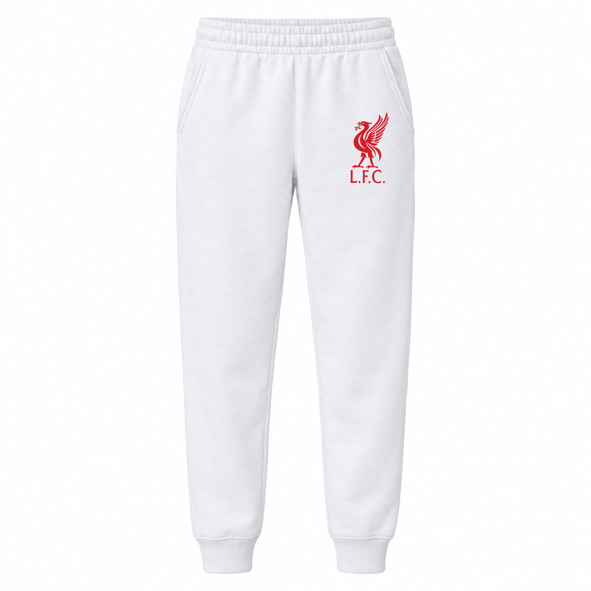 Liverpool L.F.C Soccer youth jogger sweatpants, White, Youth Large ages 10–12