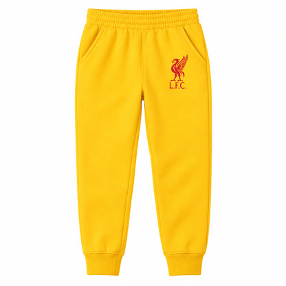 Liverpool L.F.C Soccer youth jogger sweatpants, Yellow, Youth Large ages 10–12