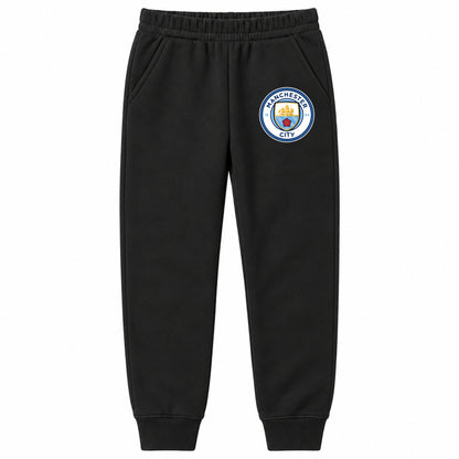 Manchester City Soccer youth jogger sweatpants, Black, Youth Large ages 10–12