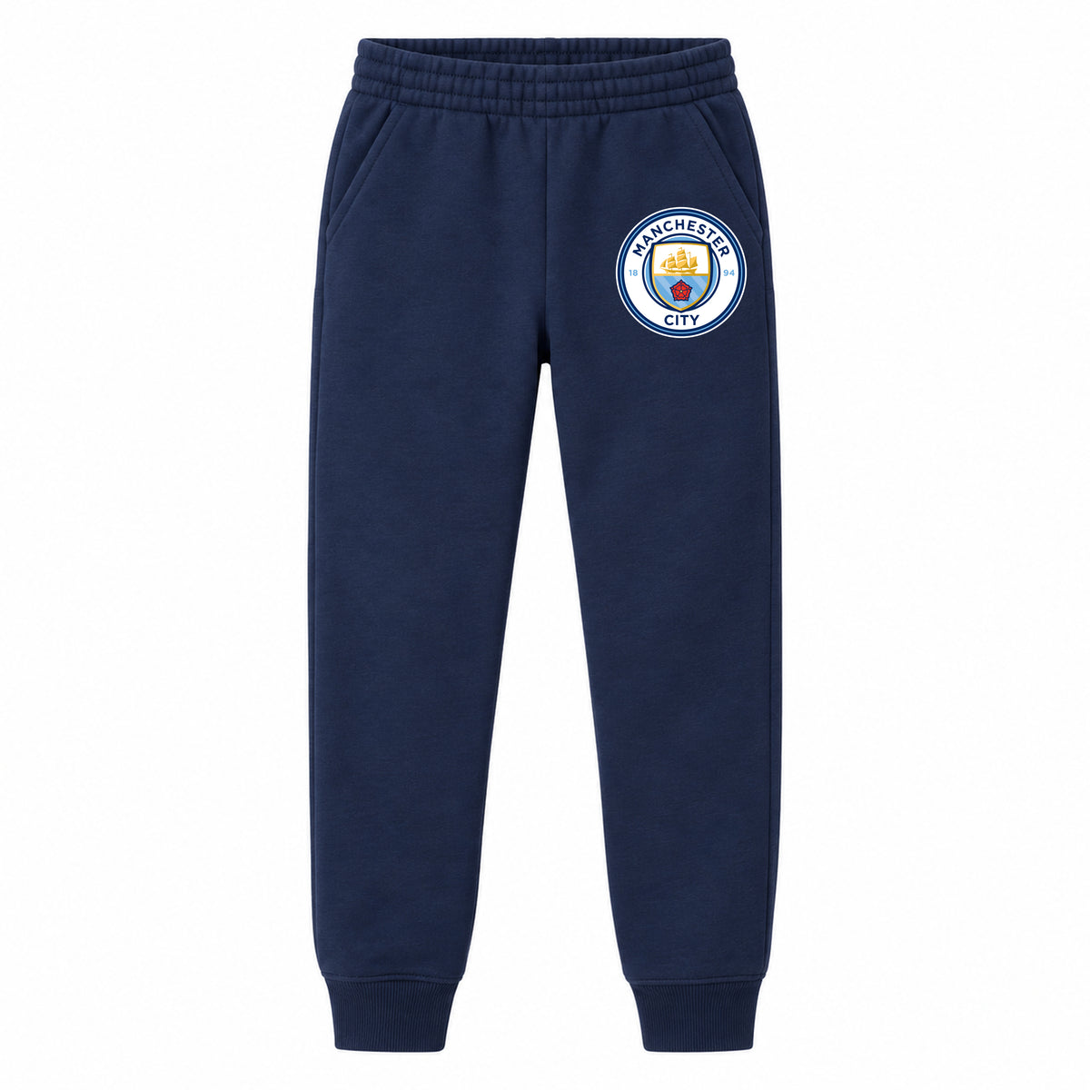 Manchester City Soccer youth jogger sweatpants, Navy Blue, Youth Large ages 10–12