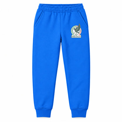 Mexico Soccer youth jogger sweatpants, Blue, Youth Large ages 10–12