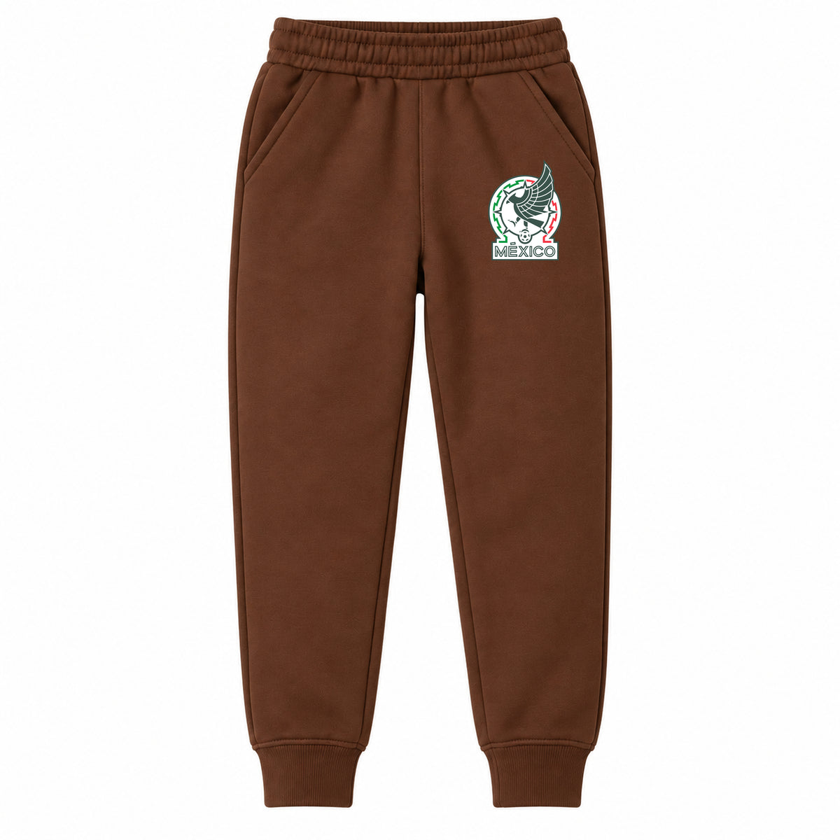 Mexico Soccer youth jogger sweatpants, Brown, Youth Large ages 10–12