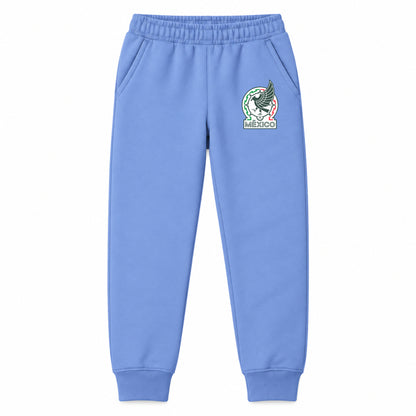 Mexico Soccer youth jogger sweatpants, Carolina Blue, Youth Large ages 10–12