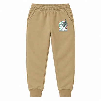 Mexico Soccer youth jogger sweatpants, Khaki, Youth Large ages 10–12