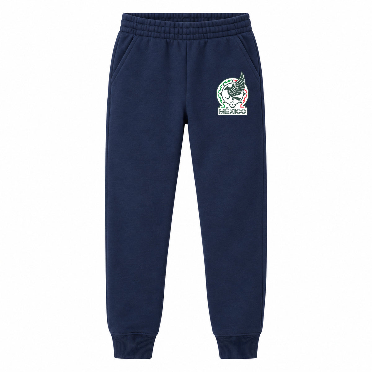 Mexico Soccer youth jogger sweatpants, Navy Blue, Youth Large ages 10–12