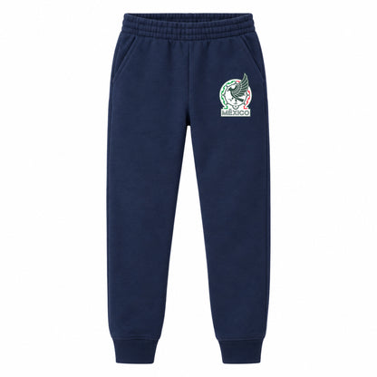 Mexico Soccer youth jogger sweatpants, Navy Blue, Youth Large ages 10–12