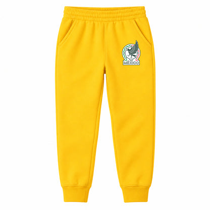 Mexico Soccer youth jogger sweatpants, Yellow, Youth Large ages 10–12